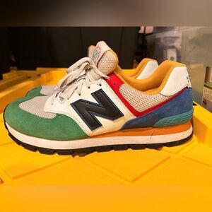 New Balance Multicolor Sneakers with Green and Red